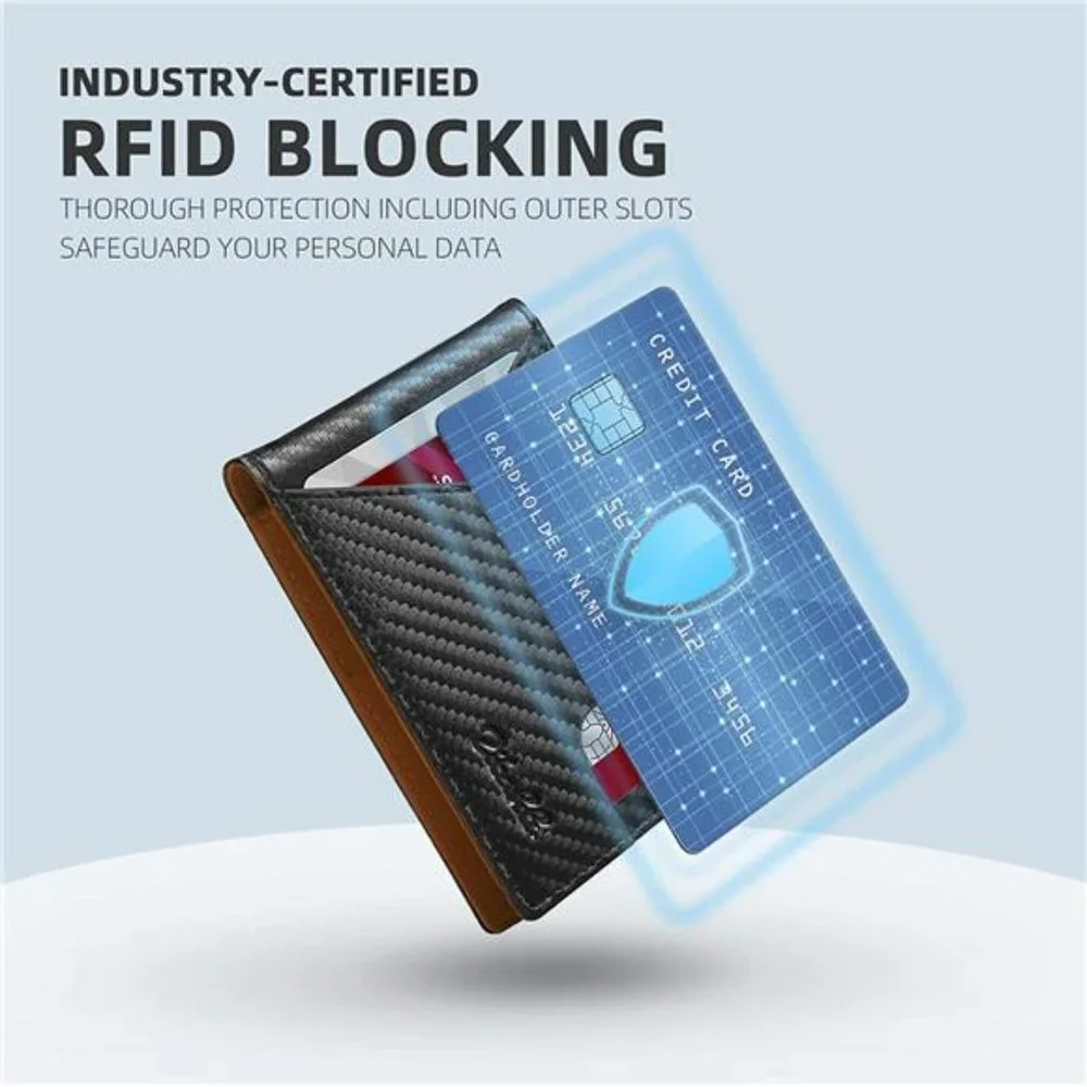 Slim Wallet for Men RFID Leather Bifold Wallet Minimalist, Credit Card Holder